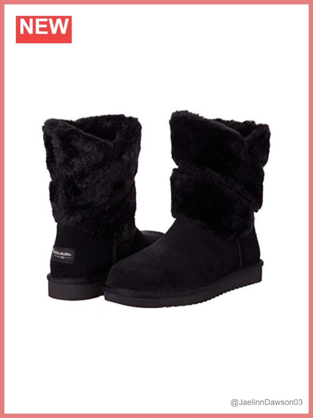 Faux Fur Mid-Calf Bootie Suede Pull-On Winter Boot